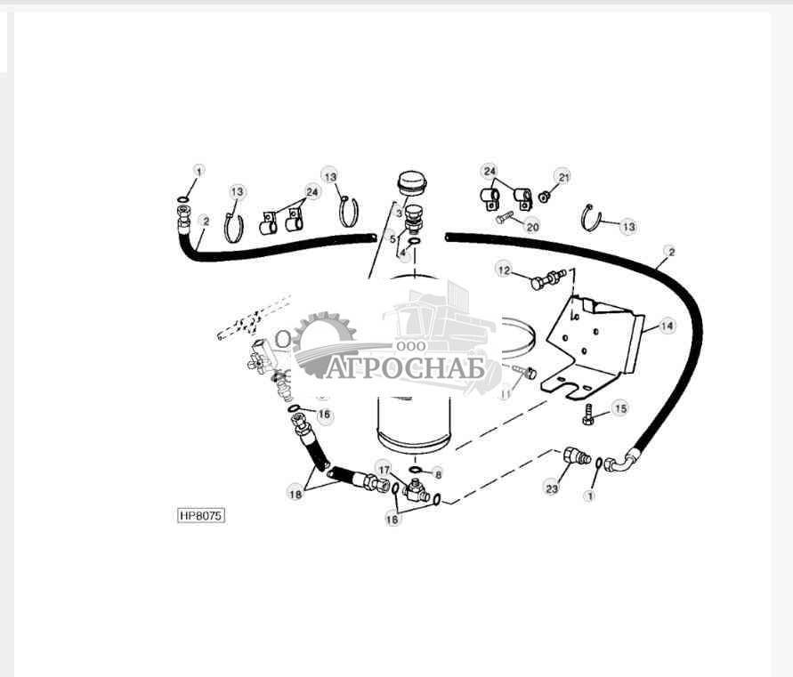 One Gallon Accumulator, Hoses and Mounting 